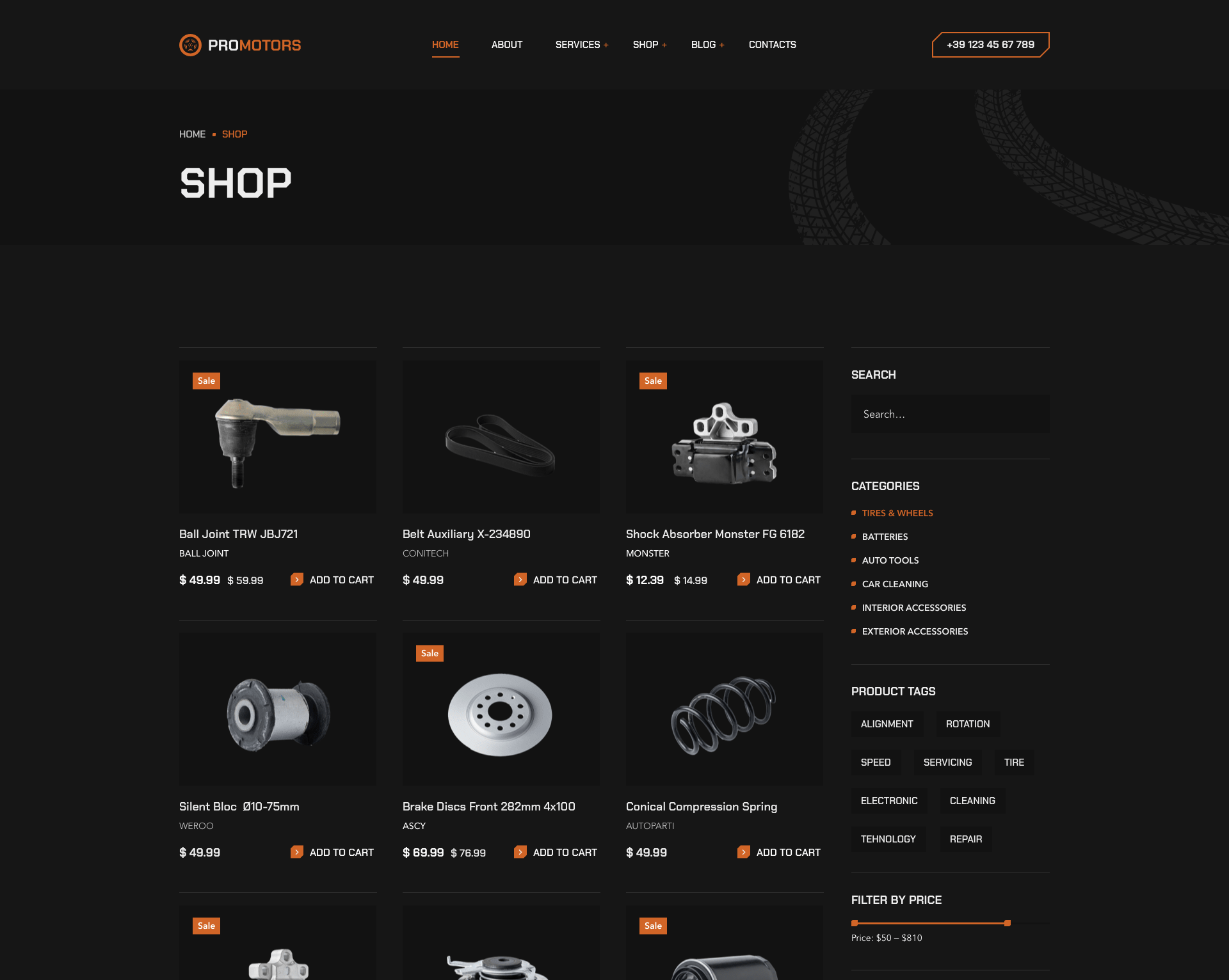 ProMotors - Shop Page